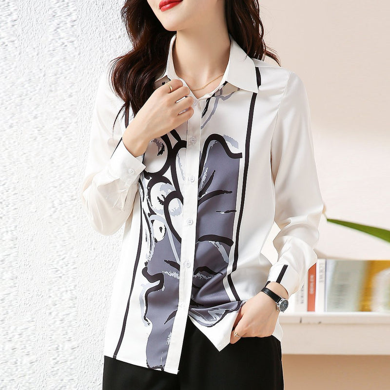 Women Floral Buttoned Simple Shift Shirts & Tops